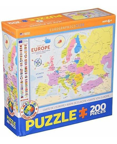 Eurographics Map Of Europe 200piece Puzzle Jigsaw 200 Piezas
