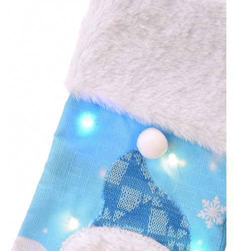 Calcetín Navideño Con Led Azul Para Papá Noel Con Pilas De 2