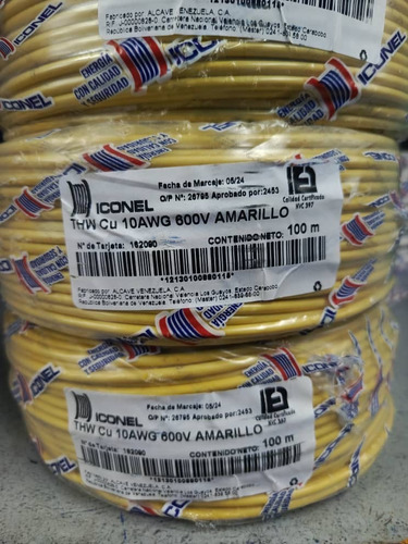 Cable Eléctrico Número #10 Thw, Elecon 100% Cobre .