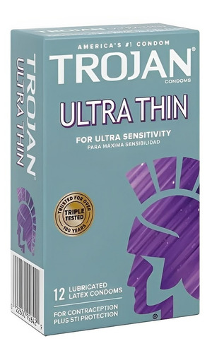 Trojan Latex Preservativo Ultra Thin 12 Condones Delgados