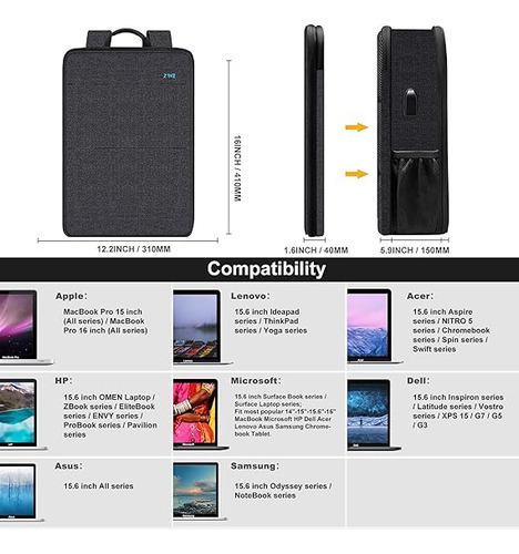 Mochila Impermeable Para Laptop Ejecutiva Delgada Expansible