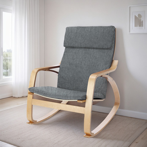Sillón Mecedora Nórdico Modelo Volgar + Mesa Nuuk Nordico Gris Claro Lino