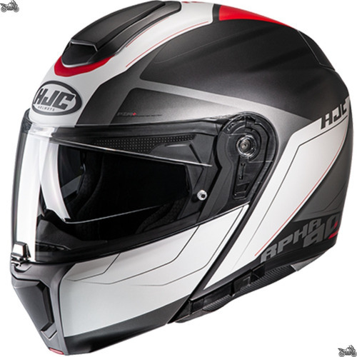 Capacete Moto Hjc Rpha 90s Robocop Com Óculos Solar Cor Preto/Cinza/Branco/Vermelho Tamanho do capacete 56