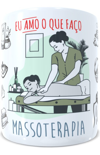 Caneca Em Porcelana Profissão Massoterapia - Massoterapeuta