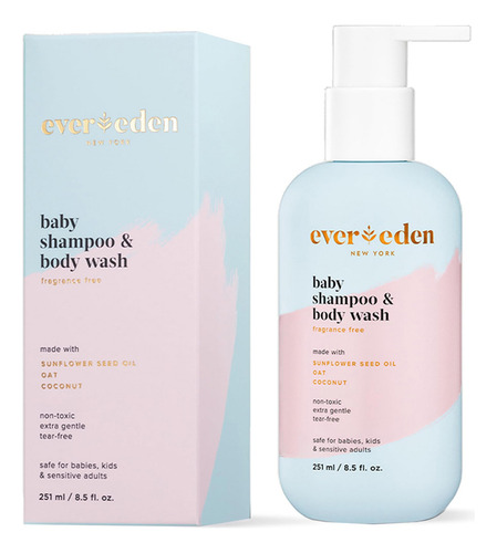 Shampoo Y Gel De Baño Para Bebé 2 En 1 8.5 Fl Oz Fórmula Sua