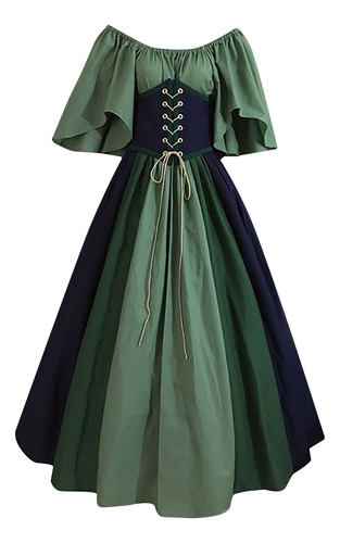 Verde Vibrante, Moda Femenina, Edad Media, Vintage, Combinac