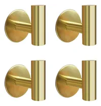 Comprar 4 Ganchos Percheros Adhesivos Pared Toalla Toallero Dorado 