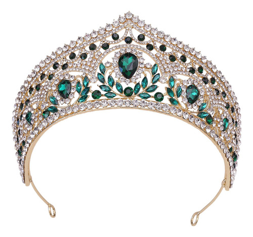 Dk Princesa Tiara Accesorio For El Cabello Cristal For Verde