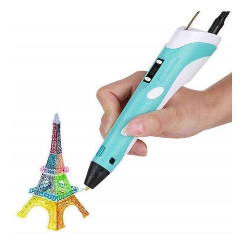 Lápiz 3d Impresora Modelado Plastico Lcd + Filamentos Azul