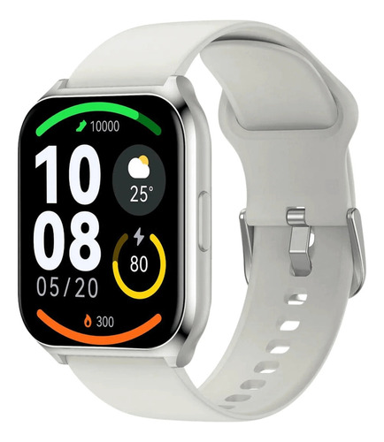 Relógio Smartwatch Watch 2 Pro Ls02 Pro Monitor Cardíaco Caixa Prateado Pulseira Prateado Bisel Preto Desenho Da Pulseira Lisa