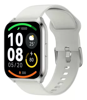 Monitor cardíaco Smartwatch Watch 2 Pro Ls02 Pro, carcasa plateada, pulsera plateada, correa con bisel negro, correa de bisel negro, diseño de pulsera lisa