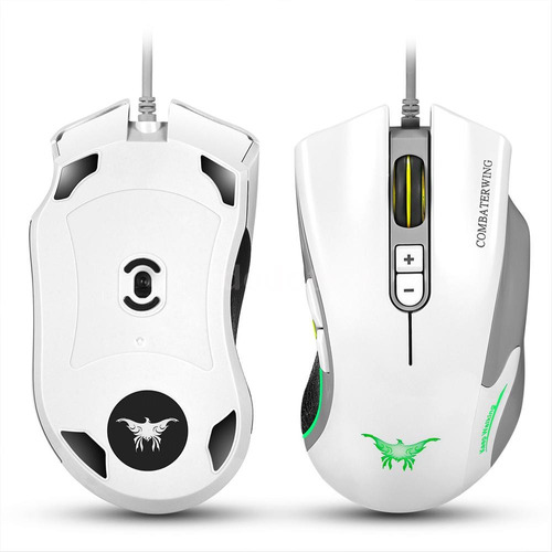 Mouse Gamer Cw-10 Combaterwing Usb Pc Economico 4800 Dpi Color Blanco