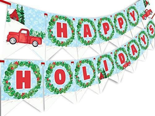 Banner De Feliz Navidad Para Camioneta Pick Up De Invierno -