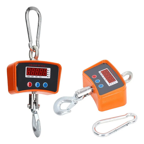 Balanza Colgantes 500kg Dijitales Pantalla Led 220v Recargab Naranja