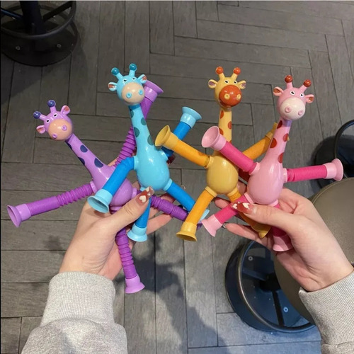 Kit 4 Jirafas Pop It Juguetes Fidget De Tubo Elástico