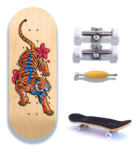 Fingerboard Completo Ovnipro Tiger Power Mini Skate Dedos