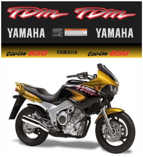 Kit Adesivos Moto Yamaha Tdm 850 1998 Preta Ca-01707