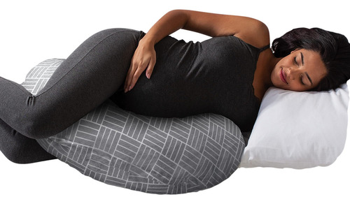 Boppy Cuddle - Almohada De Embarazo, Tejido De Cesta Gris, C