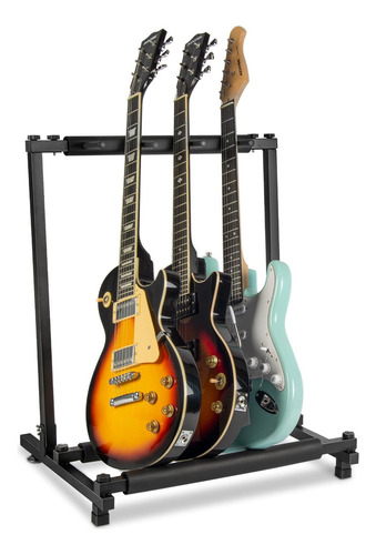 Suporte De Chão 3 Instrumentos C/ Encosto De Braço Gs033 Cor Preto