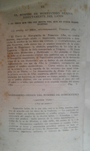Origen Del Nombre Montevideo Carlos Travieso (Usado)