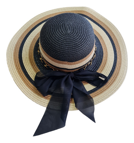 Sombrero De Playa Mujer Sol Protección Solar Rayas
