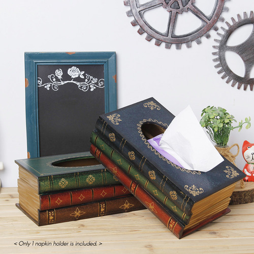 ~ Elegante Servilletero Y Caja De Pañuelos Estilo Libro