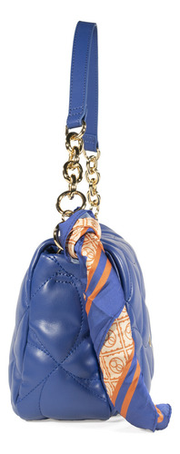Bolsa Crossbody Cloe Para Mujer Mediana Acolchada Mascada Color Azul