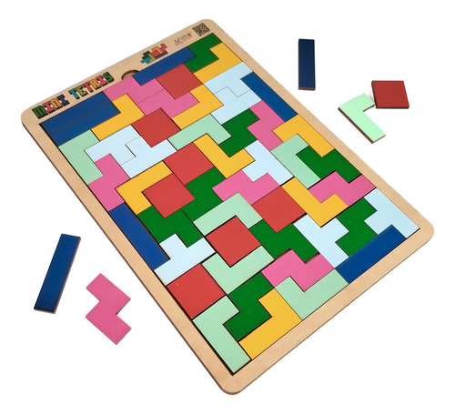 3 Mega Impress Mini Tetris Brinquedo Educativo Madeira Jogo Raciocínio