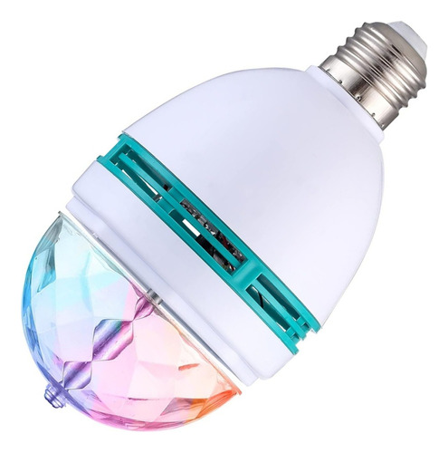 Luz Lampara E27 Bola Disco Rgb Giratoria Fiestas 