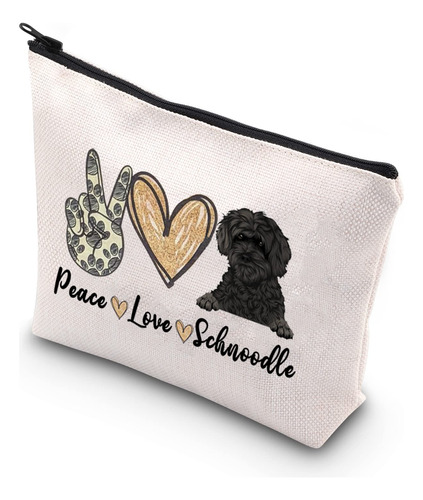 Schnoodle Mama Gift Peace Love Schnoodle - Bolsa De Maquilla