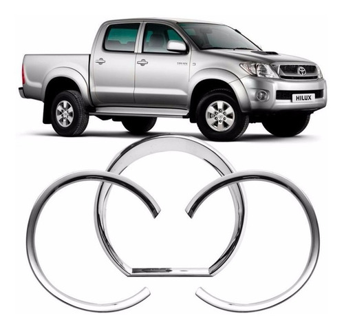 Kit Aplique Aro Cromado Painel Velocimetro Hilux 2009 2010