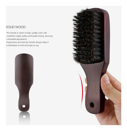 Escova De Barba Masculina Com Alça De Madeira E Cerdas De Ja