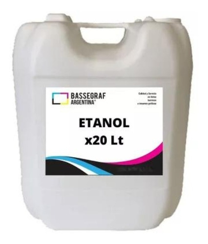 Etanol Desnaturalizado 96° - Alcohol Etílico Indust. X 20lt