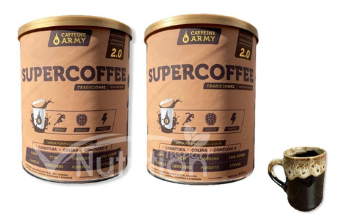 2 X Supercoffee Caffeine Army Super Coffe + 1 Xícara Brinde