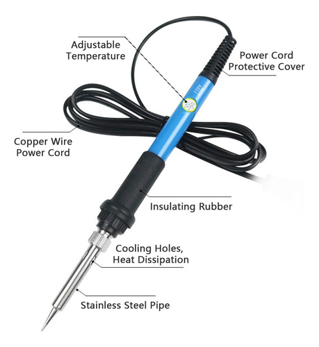 Kit De Pistola De Solda De 15 Unidades De 60 W Com Temperatu
