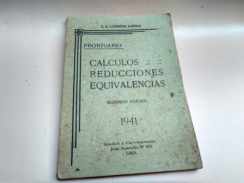 Mercurio Peruano: Libro Calculo  Equivalencia L98 Desecho