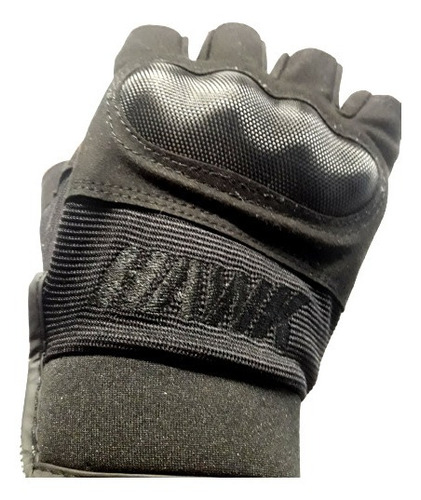 Guantes Medio Dedo Hawk Protecci Army Negro Xl Centro Motos