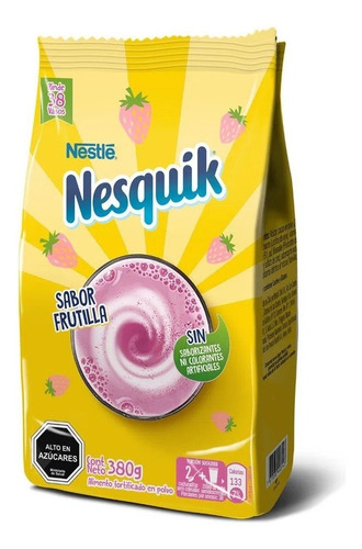 Saborizante Para Leche Nesquik Optistart Frutilla 380 Gr