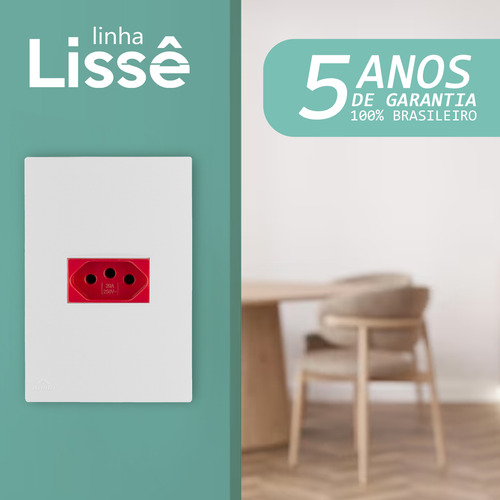 Modulo Tomada 20a Vermelha Linha LissĂȘ Apoio - C&s