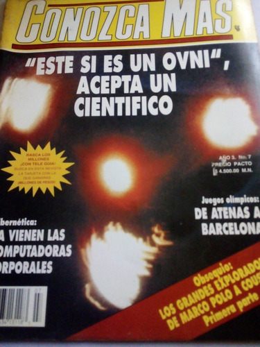 Imagen 1 de 6 de Revista Conozca Más Año 3 No. 7 1992 Este Si Es Un Ovni