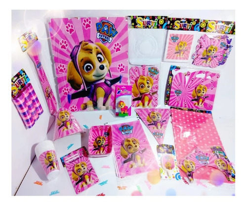 Kit Decoración Infantil Skye Paw Patrol 24 Invitados Niños