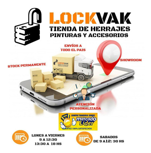 Imagen 3 de 3 de Picaporte Para Puerta De Aluminio Blanco Dh6020b Con Resorte