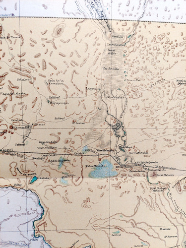 Mapa 1886 La Pampa Ferrocarriles Telegrafos Indios Sendas (Usado)