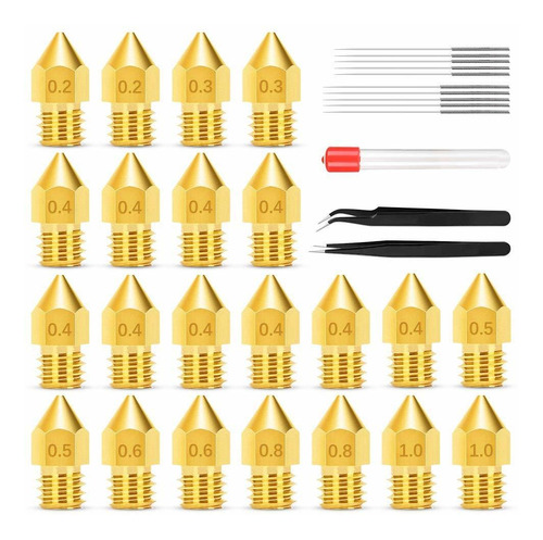 Mk8 Nozzle 22pcs Para Impresora 3d Extruders Brass With