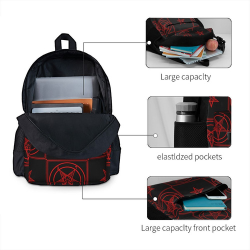 Mochila Baphomet Bandana Para Mujer, 3d Trend Children Sc
