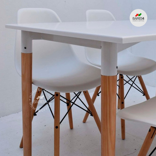 Imagen 3 de 9 de Juego De Comedor Mesa 120cm + 4 Sillas Eames
