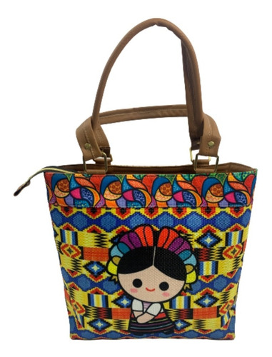 Bolsa Mano Dama Diseño Colorido Muñequita Lele Queretana. | Envío gratis
