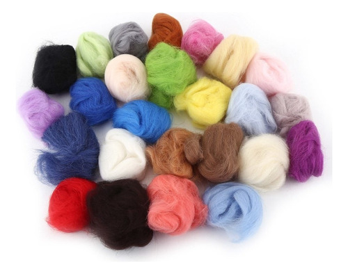 25 Colores Kit Needle Felting Starter Felting Wool Roving Co