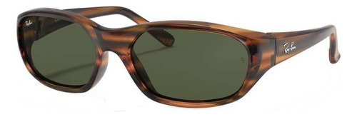 Anteojos de sol Ray-Ban Daddy-O II Standard con marco de nailon color gloss striped red havana, lente green de cristal clásica, varilla gloss striped red havana de nailon - RB2016