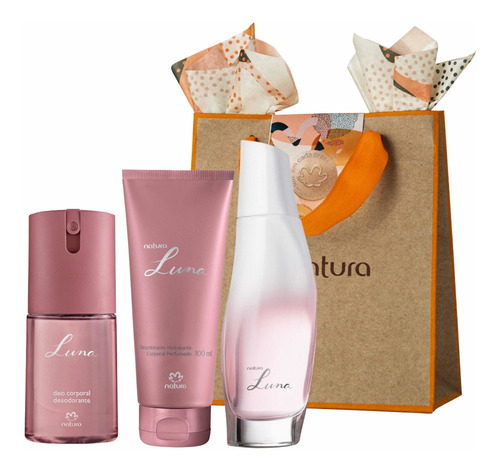 Imagem 1 de 8 de Kit Luna Clássico 75ml, Com Hidratante E Desodorante Natura